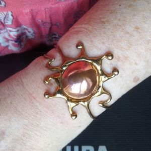 Sun Gold & Copper Colored Cuff Bracelet